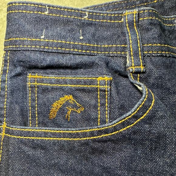 Vintage Jordache J9 Jeans Size 32L *27x26.5 Horse Head Straight Raw Hem Dark 80s - Picture 5 of 17